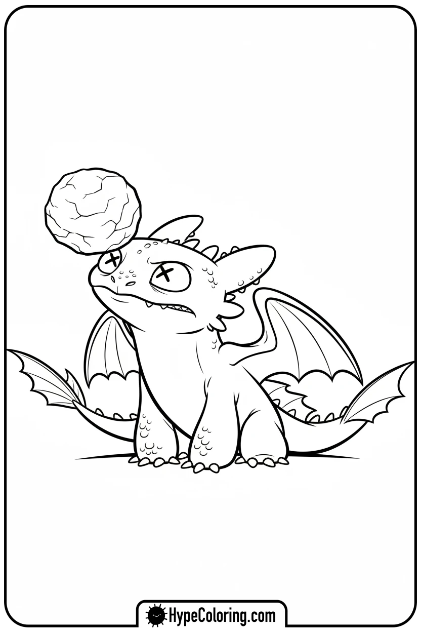 toothless-balancing-boulder - toothless coloring pages