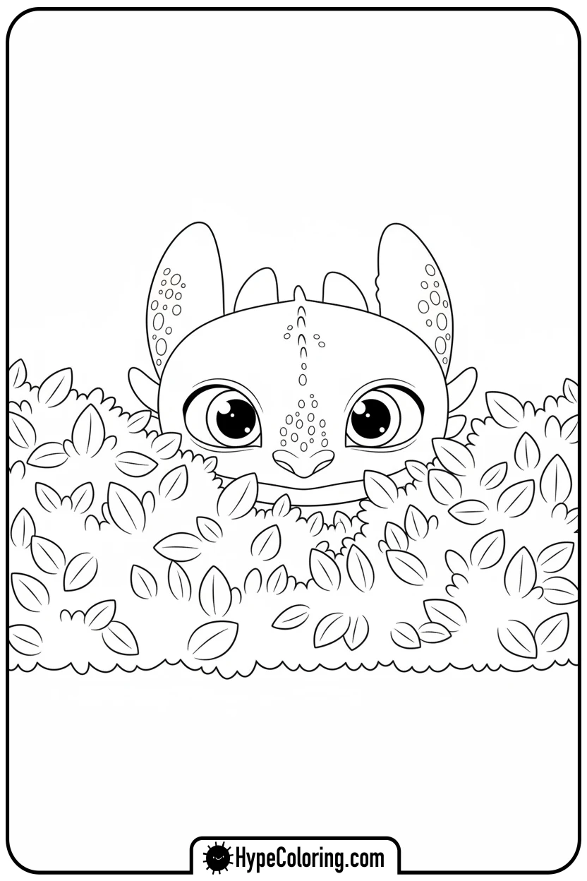 toothless-hiding-in-bushes - toothless coloring pages
