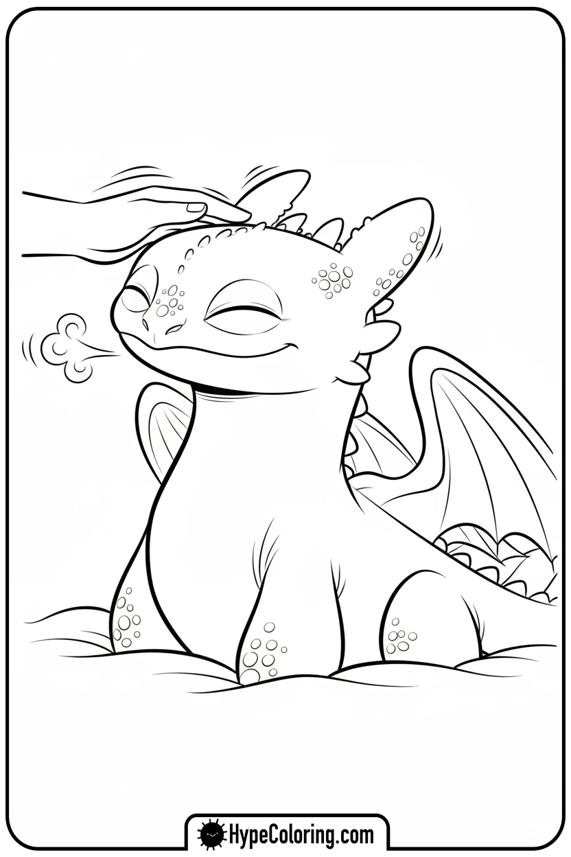 toothless-enjoying-head-scratch - toothless coloring pages