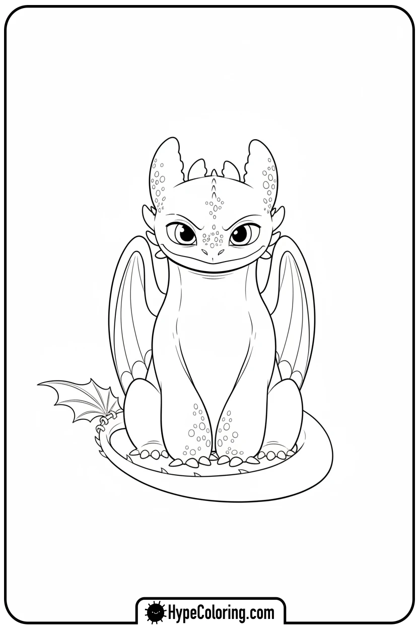 toothless-sitting-like-a-cat - toothless coloring pages