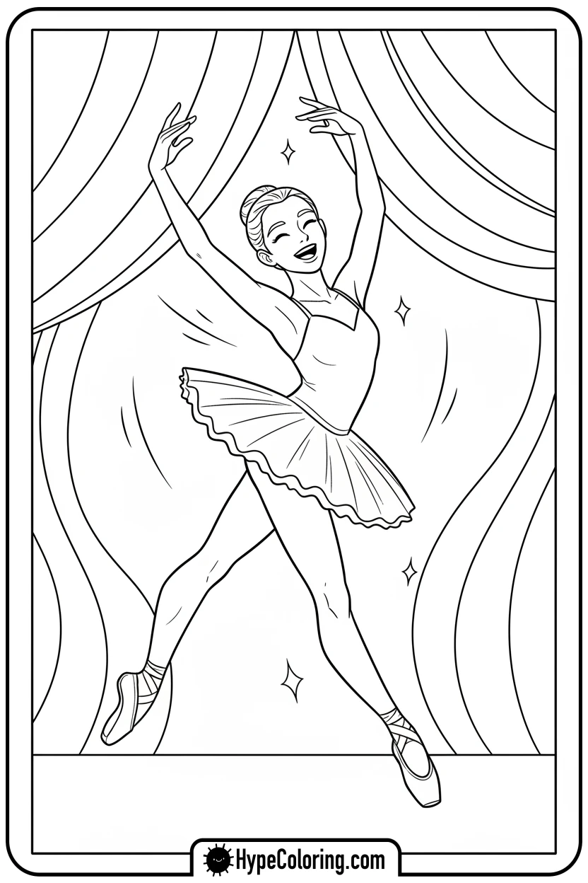ballerina-leaping-in-grand-jet - ballet dance coloring pages