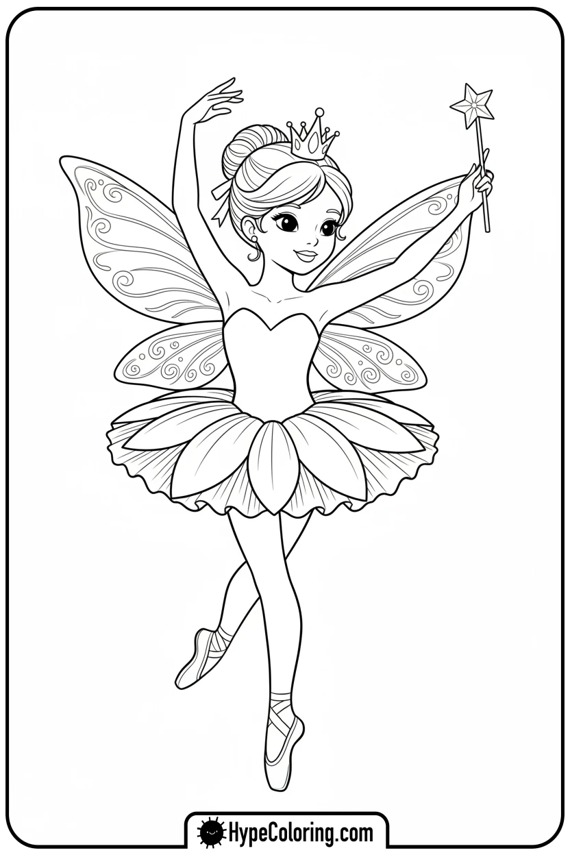 ballerina-dressed-as-fairy - ballet dance coloring pages