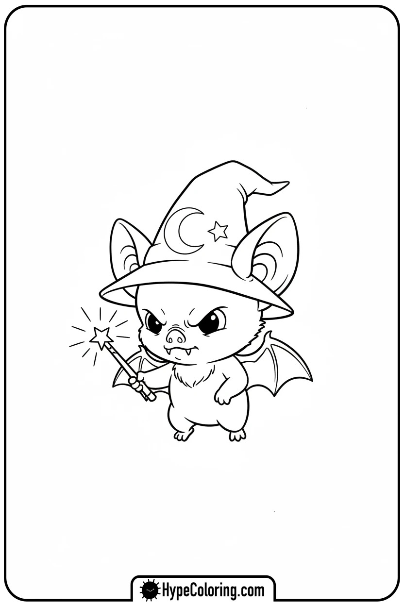 bat-dressed-as-a-wizard - bat coloring pages